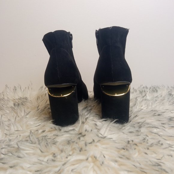 QUPID ALEXANDER WANG STYLE BLACK SUEDE ANKLE BOOTS - Picture 3 of 11